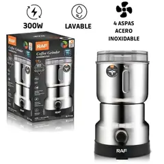 RAFF - Molinillo Eléctrico De Café Granos Semillas Premium RAF 4 Aspas 300W