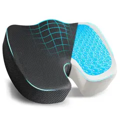 GENERICO - Cojin asiento con gel ortopedico cervical y lumbar