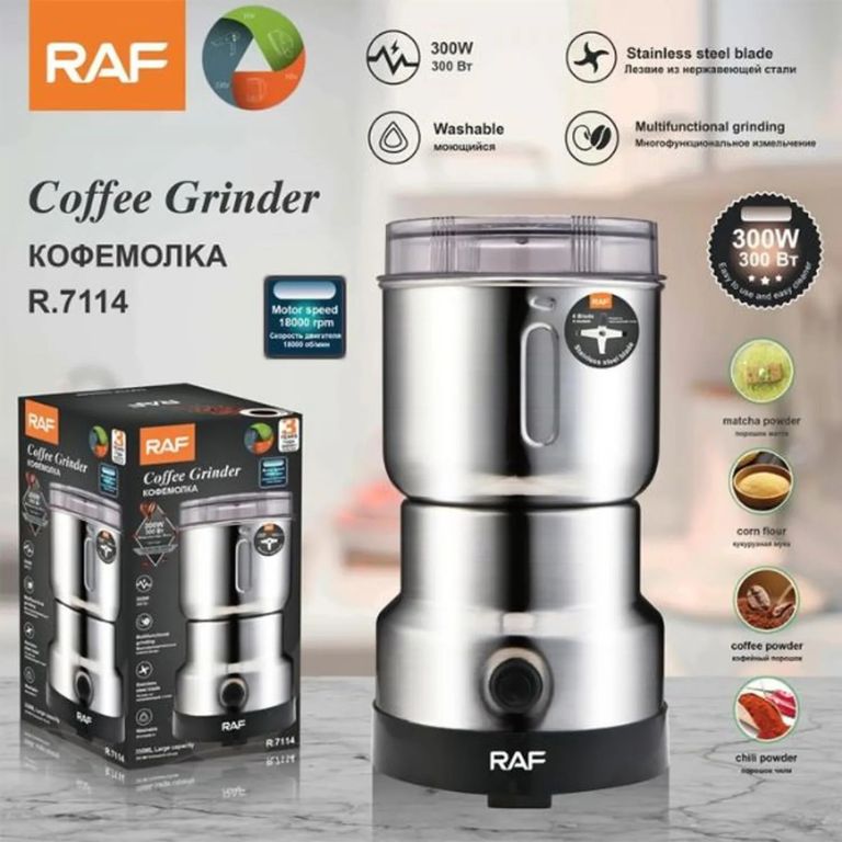 Molinillo Eléctrico De Café Granos Semillas Premium RAF 4 Aspas 300W