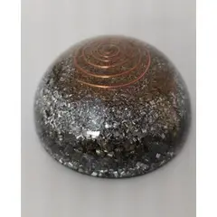 GENERICO - ORGONITA MEDIA ESFERA  MASAJEADOR DE PIRITA CAMPO ENERGETICO