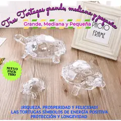 GENERICO - 3 TORTUGAS CRISTAL OFICINA DECORACIÓN ESCRITORIO ESTATUA FIGURA ADORNOS SALA