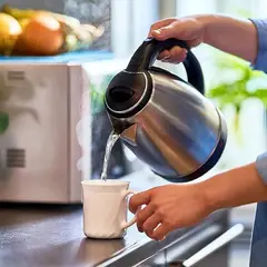 RAFF - HERVIDORA PLATEADO ELÉCTRICO DE VIDRIO BOROSILICATO 2L