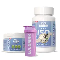LVLDRINK NUTRITION - Proteína Vainilla 1kg + Fibra de Manzana 200g Stevia 100% Shaker de regalo