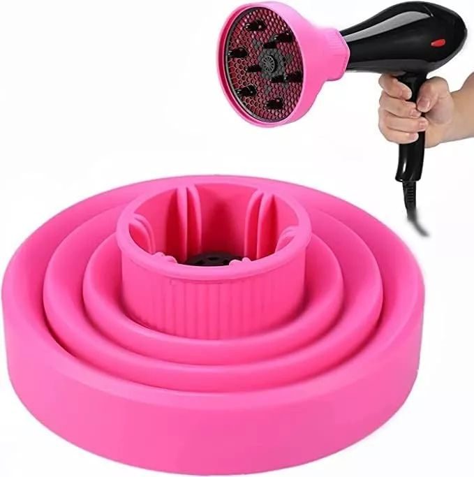 Difusor De Secador De Pelo De Silicona Plegable Color Rosa