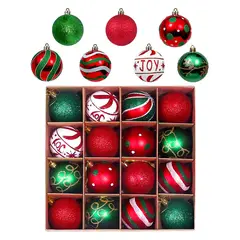 TIOZONEY - 16pcs Christmas Balls Set Christmas Tree Hangings