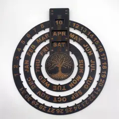 TIOZONEY - Calendario de pared perpetuo de madera 2025