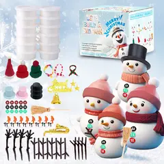 TIOZONEY - 12 pcs Arcilla de muñeco de nieve navideño