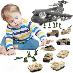 TIOZONEY - Juguetes de avión extraíbles - 8 coches + mapas