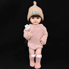 TIOZONEY - Muñeca bebe reborn vinilo de silicona juguetes para 55cm