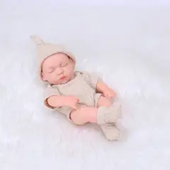 TIOZONEY - Muñeca bebe reborn vinilo de silicona juguetes para 19cm