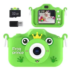 TIOZONEY - Cámara Digital Hd Para Niños Juguete Foto Video Con 32gb Sd