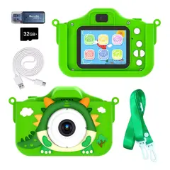 TIOZONEY - Cámara Digital Hd Para Niños Juguete Foto Video Con 32gb Sd