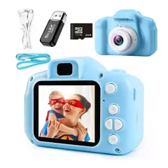TIOZONEY - Cámara Digital Hd Para Niños Juguete Foto Video Con 32gb Sd