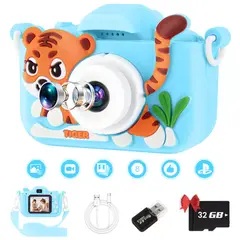 TIOZONEY - Cámara Digital Hd Para Niños Juguete Foto Video Con 32gb Sd