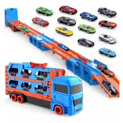 TIOZONEY - 1+12 pcs Carros De Juguete Con Pista Para Niños