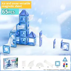 TIOZONEY - 65pcs Juego de bloques magnéticos