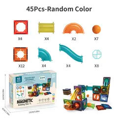 TIOZONEY - 45pcs Juego de bloques magnéticos