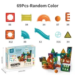 TIOZONEY - 69pcs Juego de bloques magnéticos