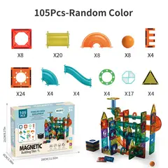 TIOZONEY - 105pcs Juego de bloques magnéticos