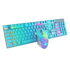 TIOZONEY - Kit Gamer Teclado y Mouse Inalambrico Recargable USB