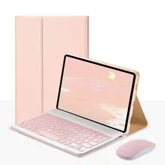 TIOZONEY - Funda con teclado y mouse para Galaxy Tab S6 Lite P610 P615 - Rosa