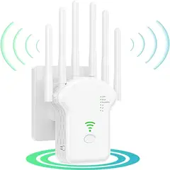 TIOZONEY - WIFI Signal Booster 6 Antenas Blanco