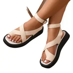 TIOZONEY - Sandalia Mujer -Beige