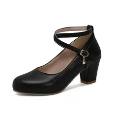 TIOZONEY - Zapatos de tacón grueso para mujer