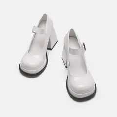 TIOZONEY - Zapatos de tacón grueso para mujer