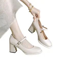 TIOZONEY - Zapatos de tacón con hebilla para mujer