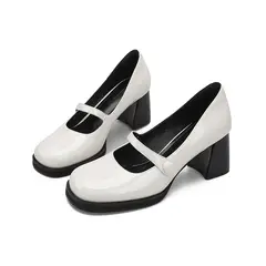 TIOZONEY - Zapatos de tacón beige para mujer