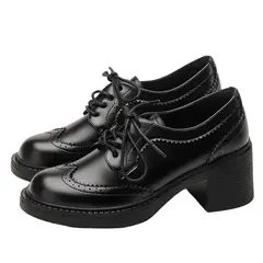 TIOZONEY - Zapatos de tacón grueso negros para mujer
