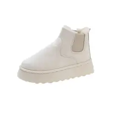 TIOZONEY - Botas de nieve cortas de felpa para mujer