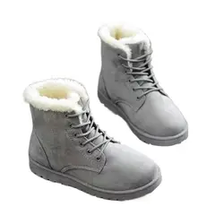 TIOZONEY - Botas de nieve cortas de felpa para mujer
