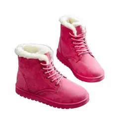 TIOZONEY - Botas de nieve cortas de felpa para mujer