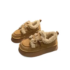 TIOZONEY - Botas de nieve cortas de felpa para mujer