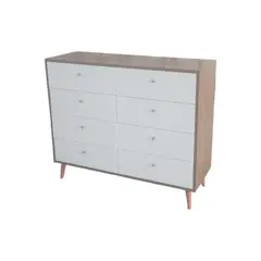 GENERICO - Comoda Castaño 8 Gavetas / Estilo Vintage