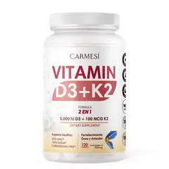 OEM - VITAMIN D3 + K2 (5,000 IU D3 + 100 MCG K2) 120 capsulas