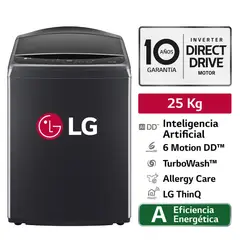 LG - Lavadora 25Kg AI DD Carga Superior Negro Plateado WT25PBVS6