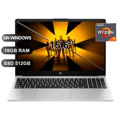 HP - Laptop 250 G10, Ryzen7-7730U, 16GB RAM, 512GB SSD, 15.6, SIN WINDOWS (B03E1LT)