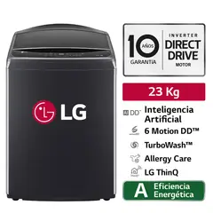 LG - Lavadora 23Kg AI DD Carga Superior Negro Plateado WT23PBVS6