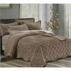 MINGDA - Set de cubrecama 2 pz carnero con piel de ángel 5 piezas 100% Algodón