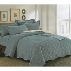 MINGDA - Set de cubrecama 2 pz carnero con piel de ángel 5 piezas 100% Algodón