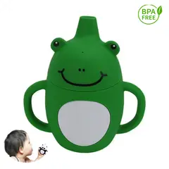 GENERICO - Vaso de Silicona Ranita verde 360º anti derrame para bebe