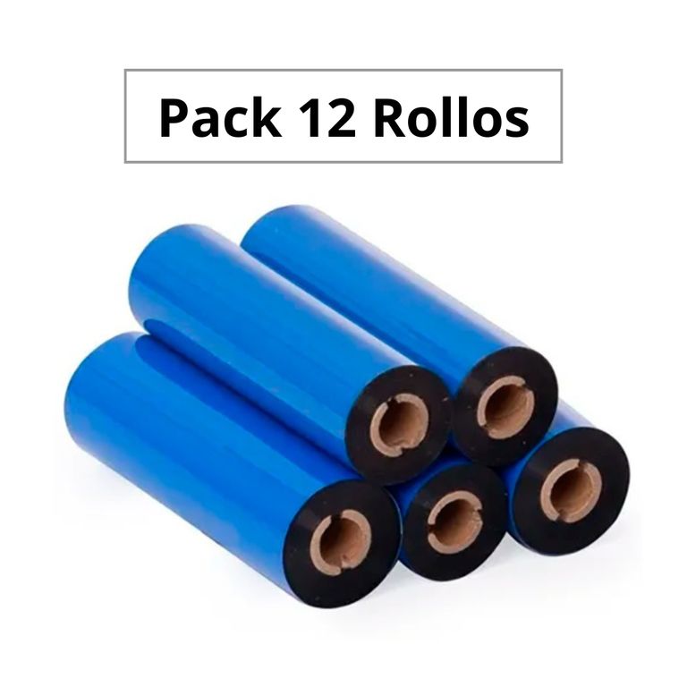 Cintas Ribbons RESINA Negra 110 mm x 74mts - Pack 12 Rollos