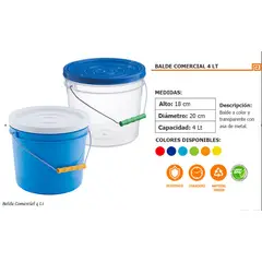 GENERICO - Balde Transparente con tapa