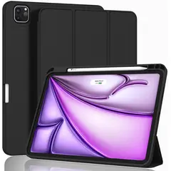 GENERICO - Funda Smart Case Portapencil Para iPad Air 13 M2 M3 - NEGRO
