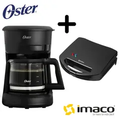 OSTER - Combo Cafetera BVSTDCS51B + Sandwichera Imaco Ist 101N Negro