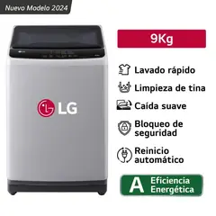 LG - Lavadora de lavado Rapido y Carga Superior 9 Kg WT9GL Gris