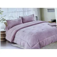 MINGDA - Set de Edredón 2 pz piel de ángel con piel 5 piezas invierno